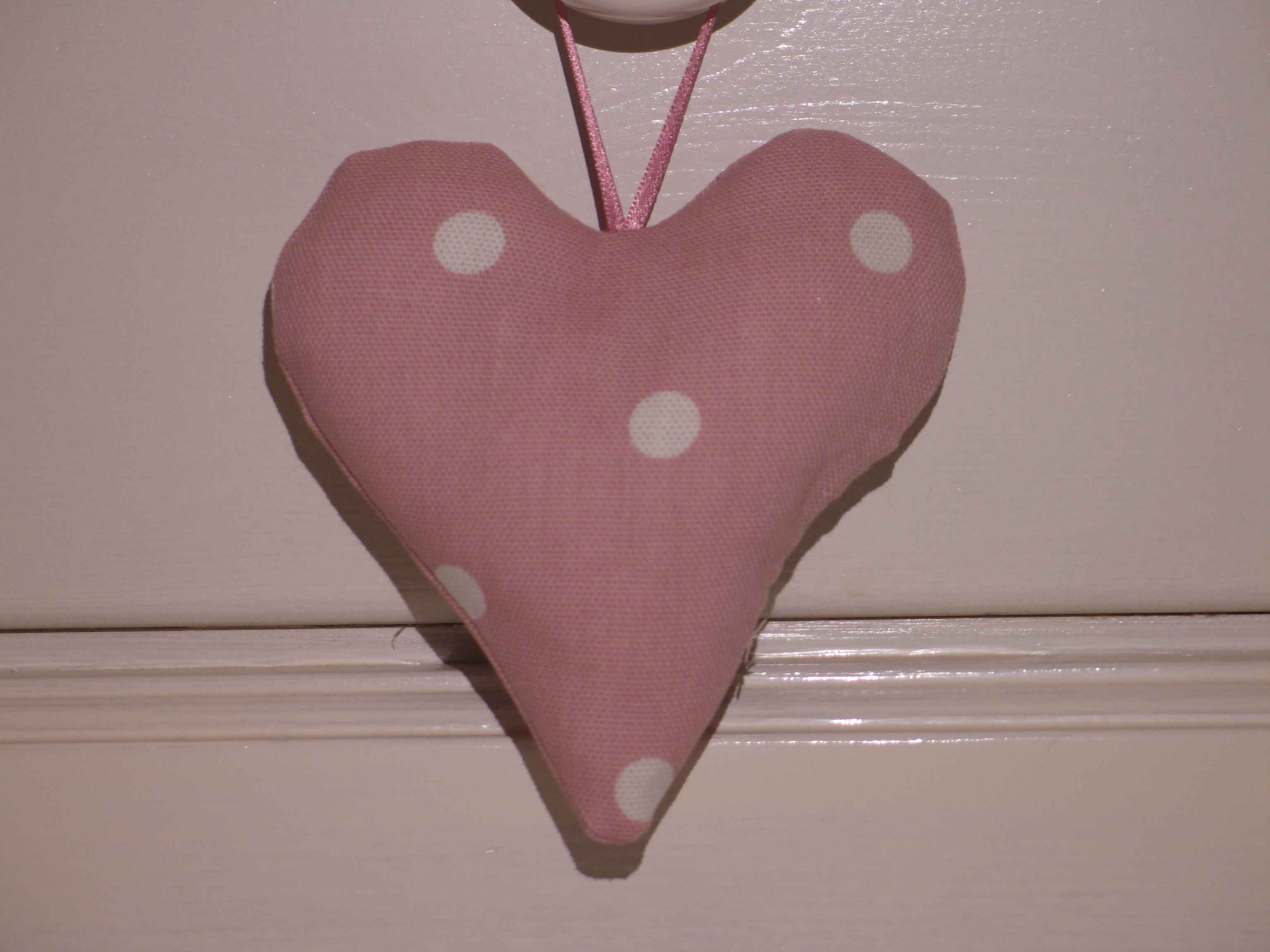 Pink polkadot lavender heart